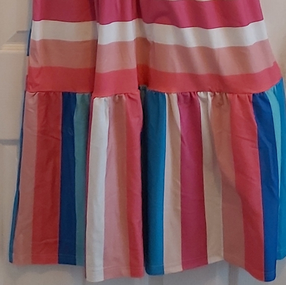 082. Multicolor Color Block Striped BowKnot Straps Maxi Dress  Size M - Picture 16 of 16
